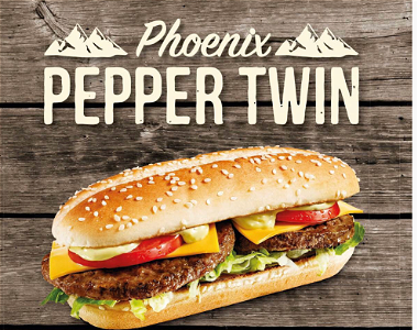 Pepper twin burger menu